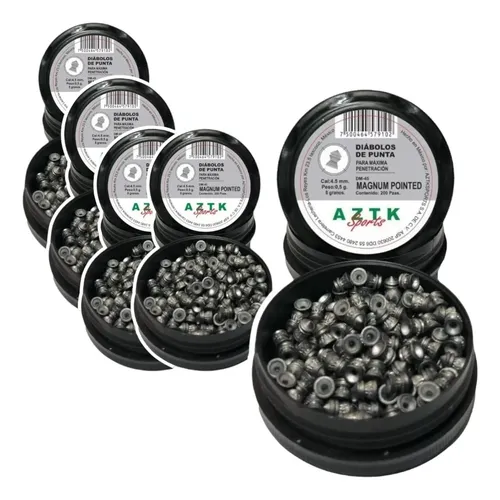 [KT.05.DPM_45] Diábolos Aztk Magnum Punta 5-pack Cal. 4.5 / 1000 Pzas