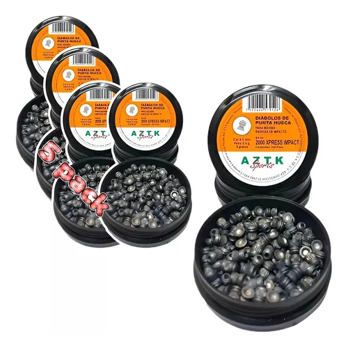 Diábolos Aztk Punta Hueca 5-pack Cal. 4.5 / 1000 Piezas