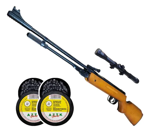 240 Diabolos + Mira 4x20 + Aztk Lince Rifle Cal. 5.5 650 Fps