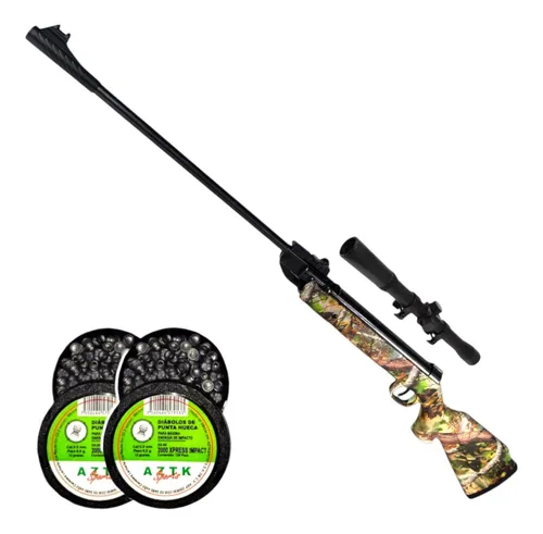 Aztk / Rifle Camaleón 5.5 Camu + Mira Telescopica + Diábolos