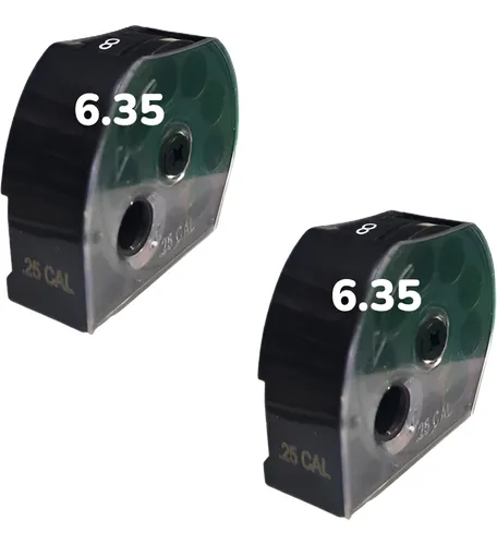 2 Cargadores 6.35mm (.25) Para Beeman Under Lever 9 Diabolos