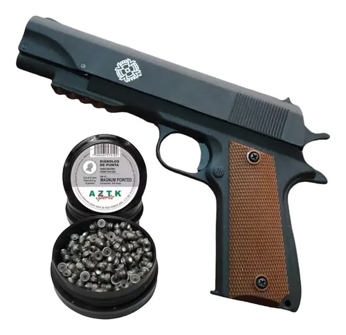 Pistola 4.5mm Aztk Lp400 Bombeo Simple + Diabolos