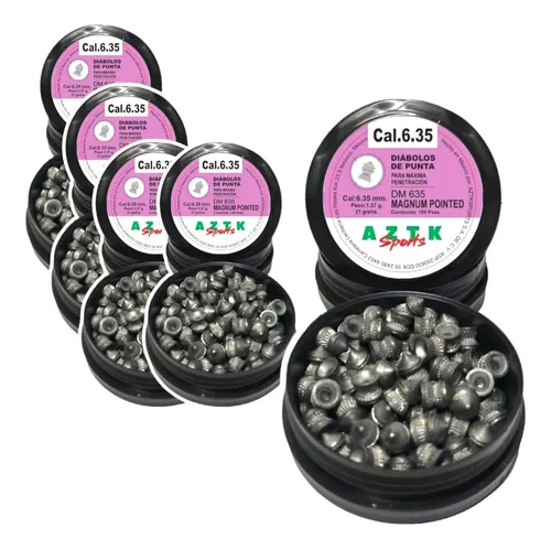  Diábolos Aztk Magnum Punta 5-pack Cal. 6.35 / 500 Piezas