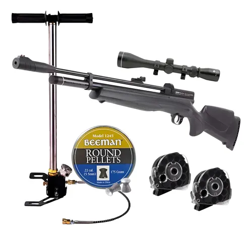 Kit Beeman Pcp Bomba Y Rifle Chief Ii Polimero + Mira 4x32