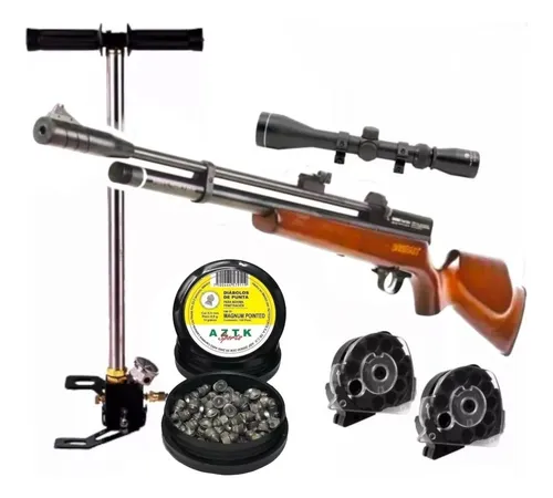 Kit Beeman Pcp Bomba Y Rifle Chief 2 Plus Madera + Mira 4x32