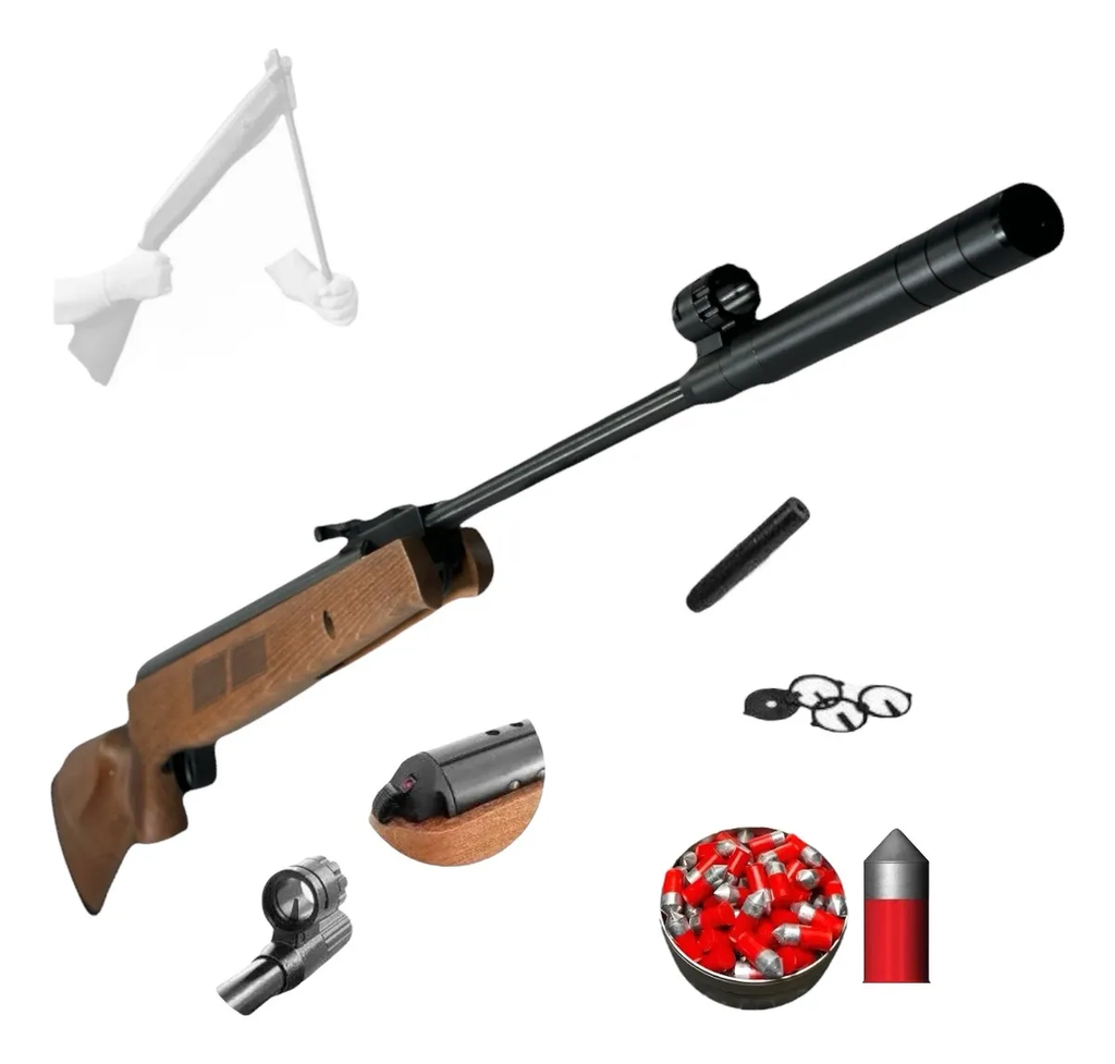 Rifle Nitro Pistón Aztk Magnum Classic 5.5 + Diabolos