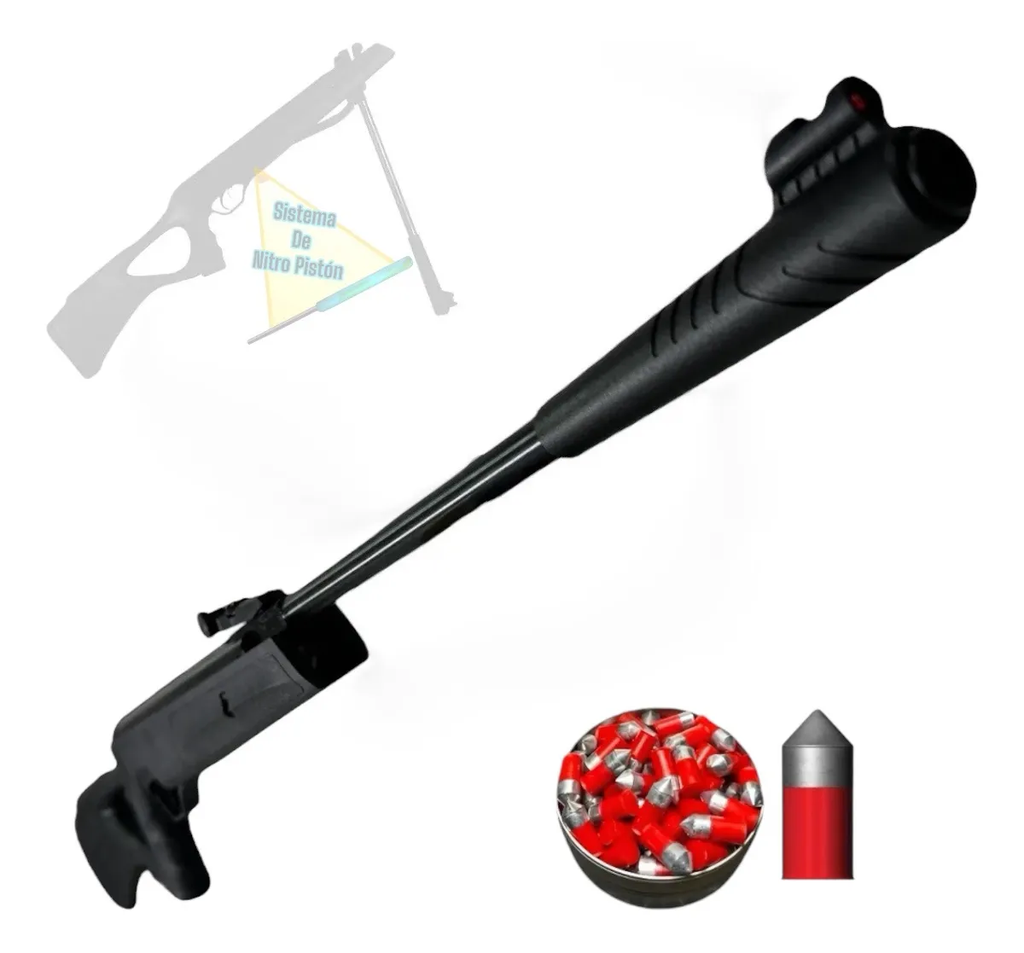 Rifle Aztk Murciélago Nitro Pistón 600 Fps 5.5mm + Diabolos