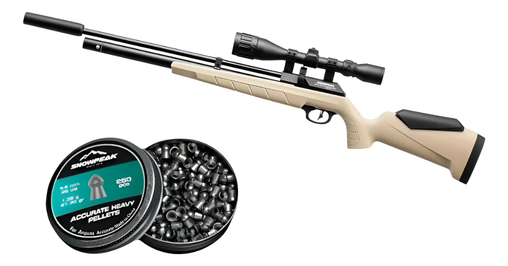 [KT.PR900SGEN3_55.LS11401.AHP2130_55] Rifle Pcp Aztk V-raptor Gen3 Polimero 5.5 + Diabolos + Mira