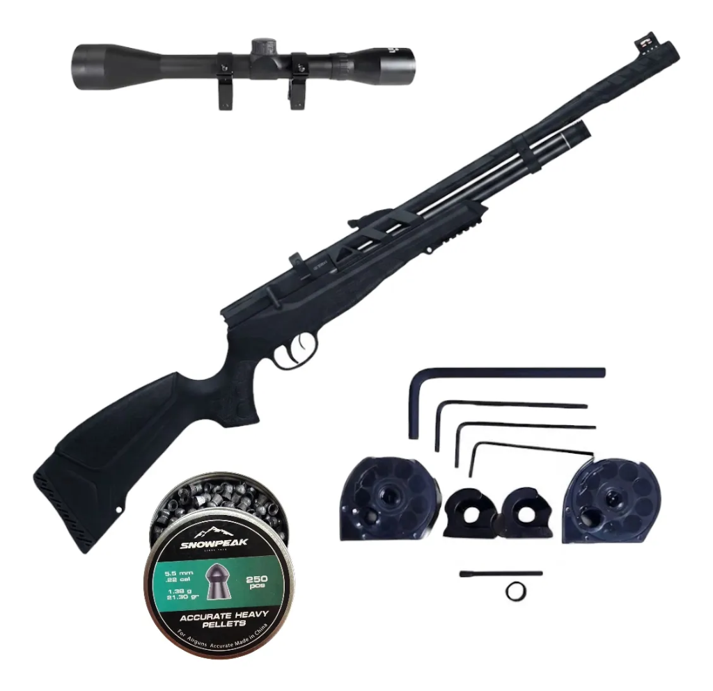 [KT.1320_55.6032432.AHP2130_55] Rifle Pcp Beeman 5.5 Raider 900 Ft/s Multitiro + Diabolos
