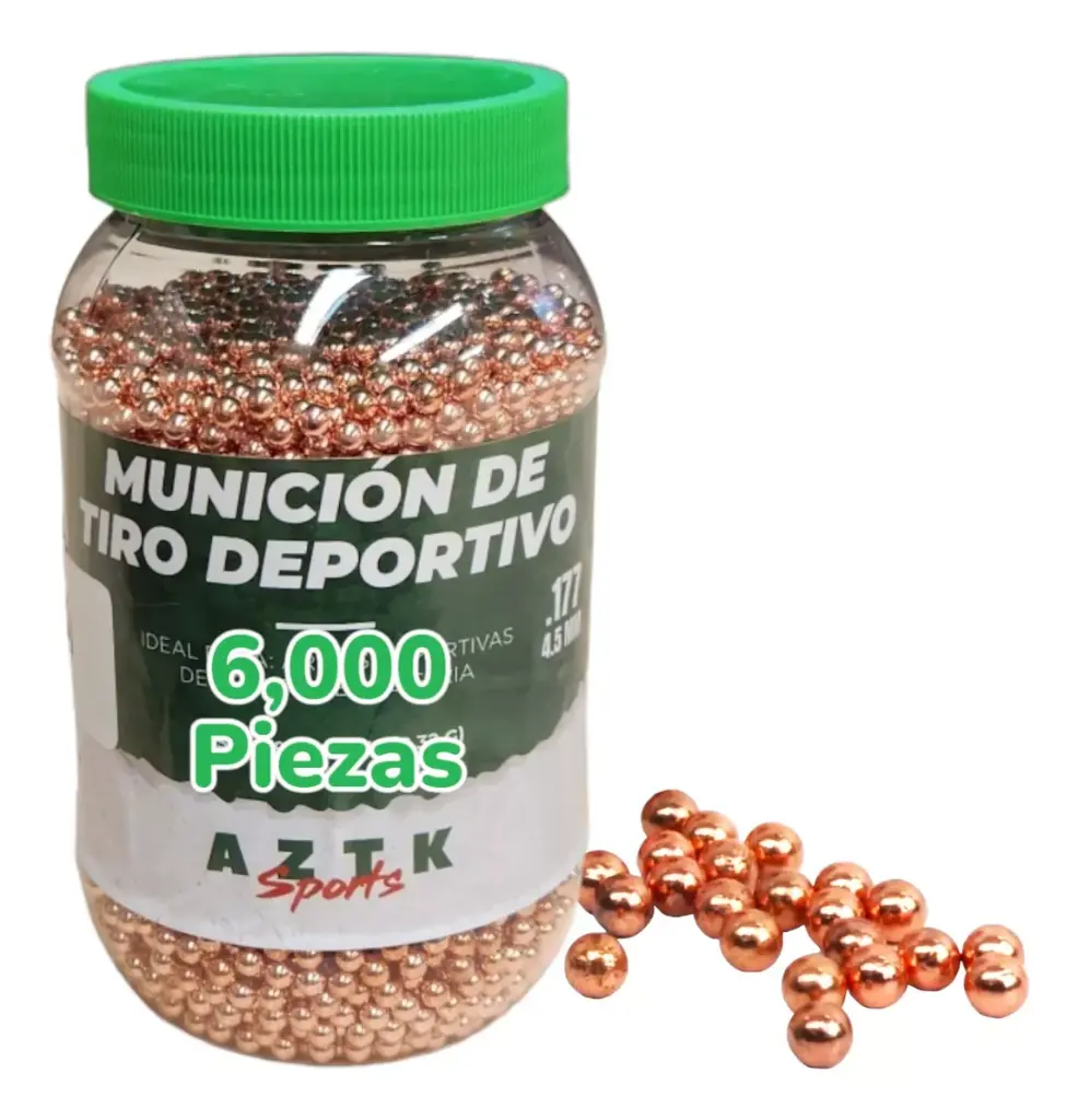 [SP0AZ.AZ009C.45] AZTK Munición Cobrizada - Standard 4.5 mm Envase 6000 pzas
